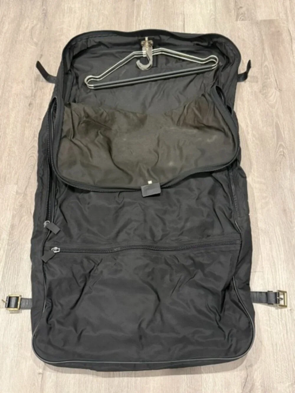 Authentic Prada Viaggio Garment Bag - Black Tessuto & Saffiano Leather - Unisex